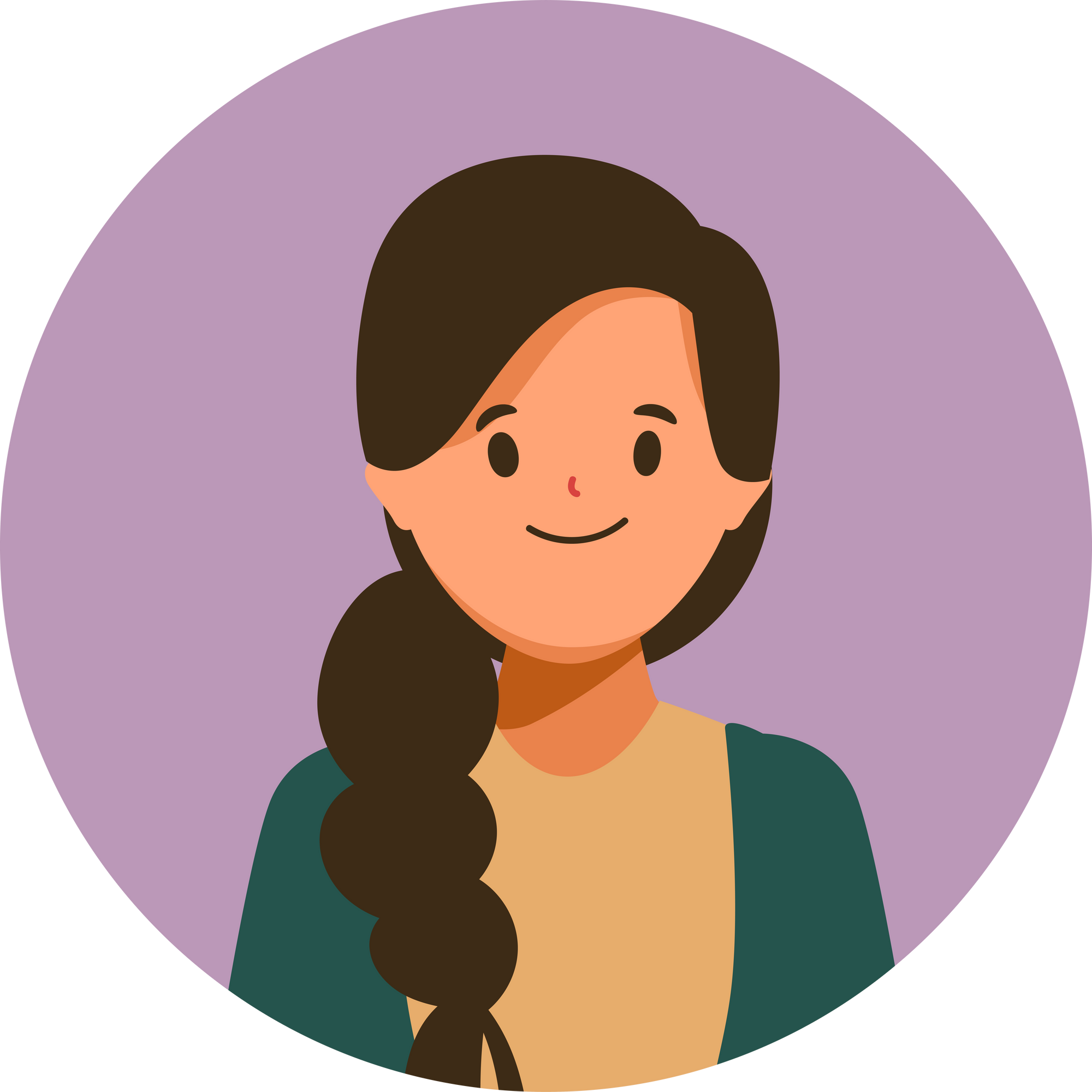 Woman profile picture in circle clipart element character.